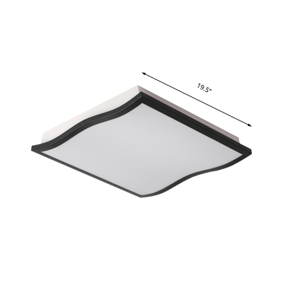 Ultra Thin Flushmount Lighting Acrylic Led Ceiling Light with Wave Design for Bedroom