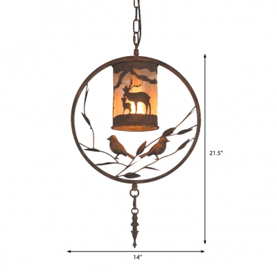 Vintage Bird Ceiling Pendant Lights Iron and Fabric Hanging Lights for Restaurant Coffee Shop