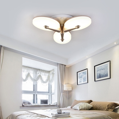 3/4 Head Petal Flushmount Light Fixture Modern Acrylic Shade LED Ceiling Flush for Hotel