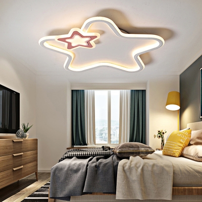 Modern Star Ceiling Lamp Integrated Led Acrylic Flush Mount Ceiling Light for Living Room