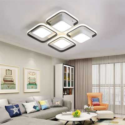 Square Ceiling Light Modern Acrylic White Flush Mount Lighting for Living Room