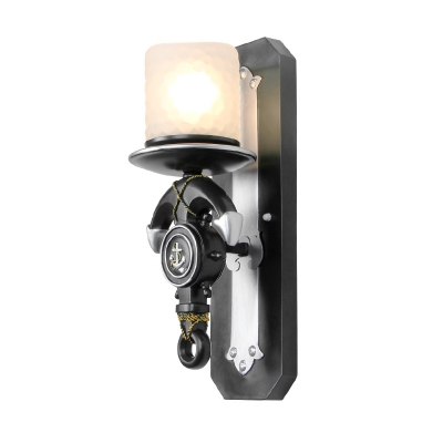 Anchor Wall Sconce Lights Mediterranean Metal and Glass 1-Light Wall Light Fixtures for Hall