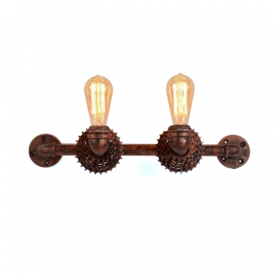 Antique Pipe Wall Mounted Light Metal 1/2 Light Unique Gear Sconce Wall Lighting for Coffee Shop