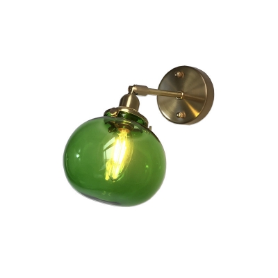 Brass Finish Ball Wall Lamp Fixtures Industrial Modern Metal 1 Light Wall Light Sconce