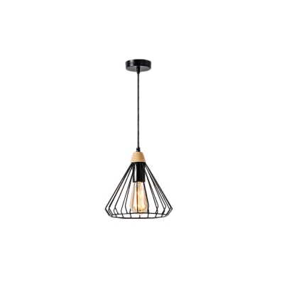 Cone Light Pendant Nordic Style Steel Single Light Pendant Lights with Adjustable Rod for Indoor