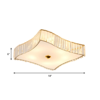 Contemporary Crystal Flush Mount Ceiling Light Acrylic Metal Close to Ceiling light in Gold