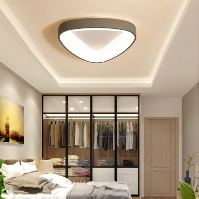 Gray Triangle Ceiling Mount Light Fixture Nordic Style LED Metal Ceiling Flush for Bedroom