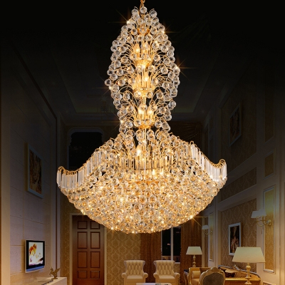 Large Crystal Ball Hanging Pendant Lights Contemporary Candle Chandelier Light Fixture for Villa