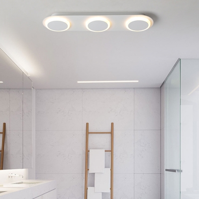 Linear Flush Mount Lighting With Acrylic Shade Modern White Led