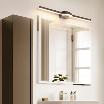 Modern Black/White Linear Wall Sconce for Bathroom, Metal and Acrylic Wall Fixture with White/Warm Lighting
