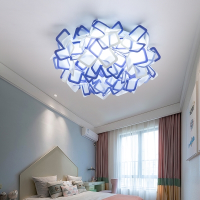 Sinuous Flush Mount Ceiling Light Art Deco Indoor Ceiling Flush Light with Acrylic Shade