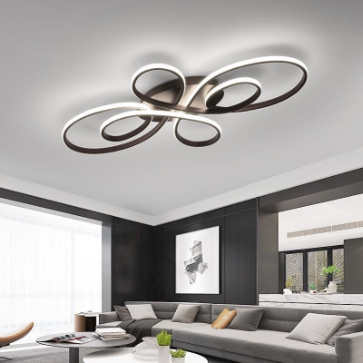 Twisted Flush Mount Ceiling Light Contemporary Led Indoor Ceiling Lamp for Living Room