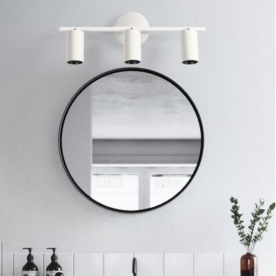 White/Black Cylinder Sconce Light Nordic Style Metal 2/3/4 Heads Fixture Sconce Light for Vanity