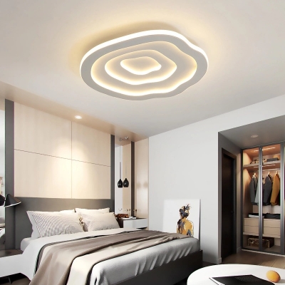 White Cloud Ceiling Light Mount Fixture Nordic Style Metallic LED Indoor Lighting for Bedroom