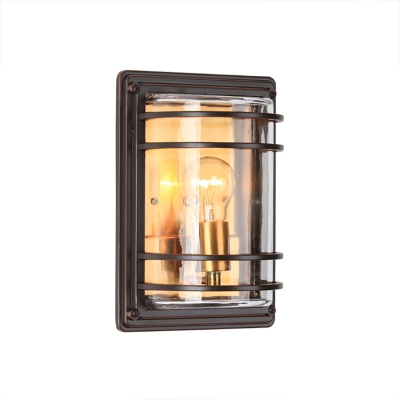 Amber Glass Sconces Wall Lights Contemporary Single Light Square Outdoor Wall Lighting