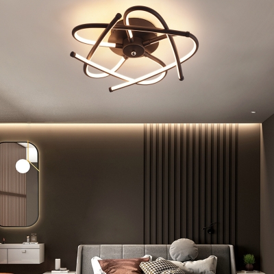 Contemporary Twist Flush Light Integrated Led Acrylic Close to Ceiling Light