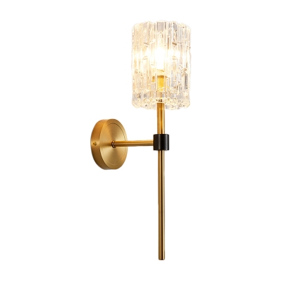 Contemporary Wall Lighting Metal and Glass Shaded Sconce Light Fixture for Living Room and Bedroom