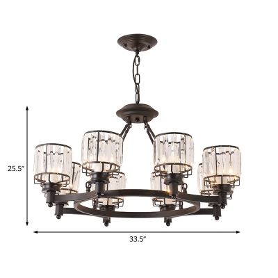 Crystal Chandelier Light Fixture Contemporary Iron Pendant Chandelier for Living Room