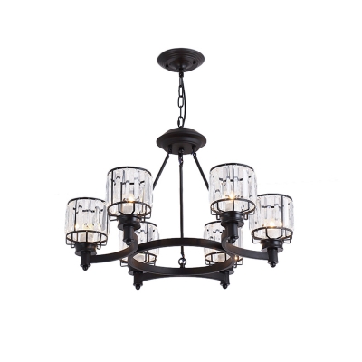 Crystal Chandelier Light Fixture Contemporary Iron Pendant Chandelier for Living Room