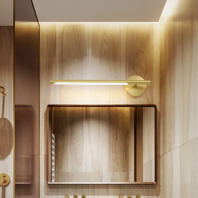 Mid Century Modern Linear Wall Sconce, Gold Bathroom Vanity Light