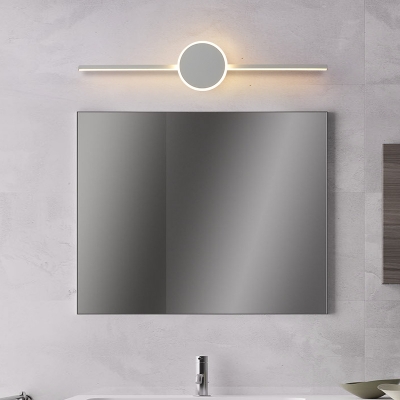 Modern Led Bathroom Lighting with Linear Shade Metallic Wall Mount Light with White Lighting