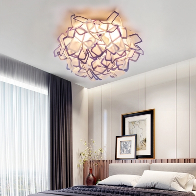 Sinuous Flush Mount Ceiling Light Art Deco Indoor Ceiling Flush Light with Acrylic Shade