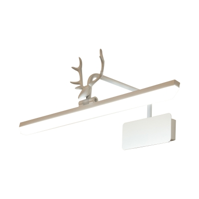 Acrylic Linear Wall Light with Antler Led Adjustable Vanity Light Fixture for Bathroom