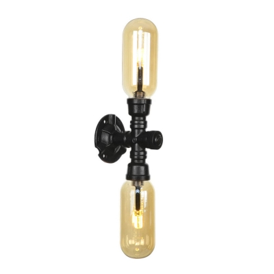 Amber Sconce Lighting Fixtures Vintage Industrial Iron and Glass Sconce Lights for Foyer