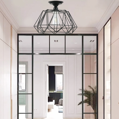 Black Geometric Ceiling Light Fixture, Modern Hallway Light Fixtures