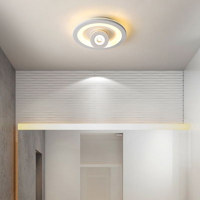 Contemporary Led Flush Mount Spotlight Metal Ceiling Flush Lighting in Black/White