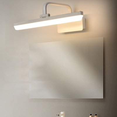 Modern Warm/White Mirror Headlights, Acrylic and Metal Wall Sconce Light Fixture in Black/White
