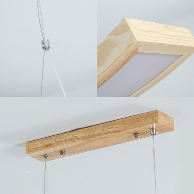 Nordic LED Wave Ceiling Pendant Light Wood Chandelier Lighting with Acrylic Diffuser