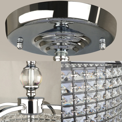 Black/Chrome Round Ceiling Fixture Contemporary Acrylic Crystal Ceiling Lights for Corridor Hallway