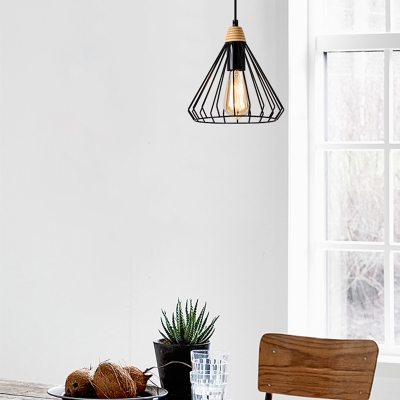 Cone Light Pendant Nordic Style Steel Single Light Pendant Lights with Adjustable Rod for Indoor