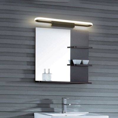 Contemporary LED Sconce Lights Silica Gel Wall Mounted Light in White with Black for Vanity