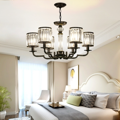 Crystal Fringe Chandelier Light Mid Century Modern Iron Chandelier for Living Room and Bedroom