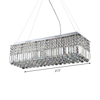 Crystal Rectangular Hanging Light Fixture Contemporary Crystal Ball Pendant Light Fixture for Kitchen