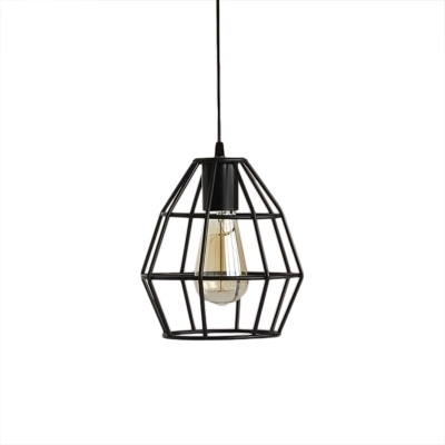 Loft Industrial Small Pendant Lights 1 Light Hanging Pendant Lights with Wire Cage Guard for Corridor