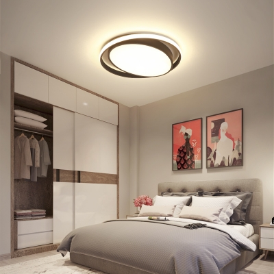 Modern Oval Flush Ceiling Light with Ring Led Foyer Flush Mount with Frosted Diffuser