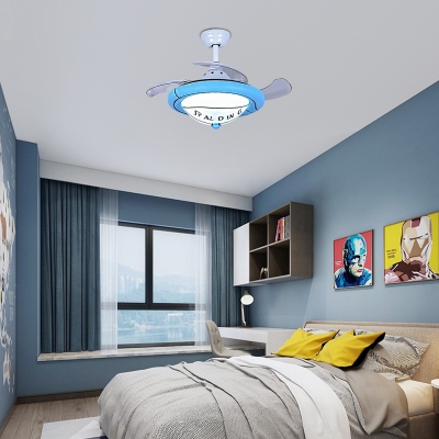 Sport Theme Bowl Fan Light Acrylic and Metal 1 Light Ceiling Fan for Adult Kids Bedroom