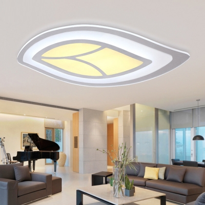 Acrylic Ultrathin Flush Mount Light with Leaf Design Integrated Led Modern Flush Lighting