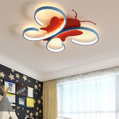 Butterfly Flush Mount Lighting Cartoon Acrylic Led Ceiling Flush Lamp for Kids