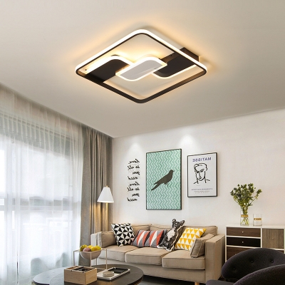 Combination Fixture Linear Indoor Ceiling Light Acrylic Modern Flush Mount in Brown