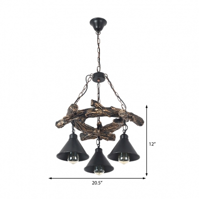 Modern Cone Ceiling Lights Iron and Resin Novelty Hanging Pendant Lights for Coffee Shop and Bar