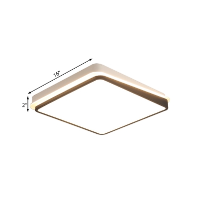 Square/Rectangle Ceiling Light Fixture with Frosted Diffuser Integrated Led Modern Flush Mount Light