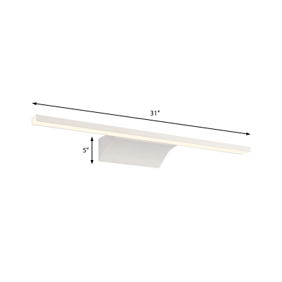White Linear LED Wall Lamp Modern Acrylic and Metal Sconce Wall Lighting for Vanity Bathroom
