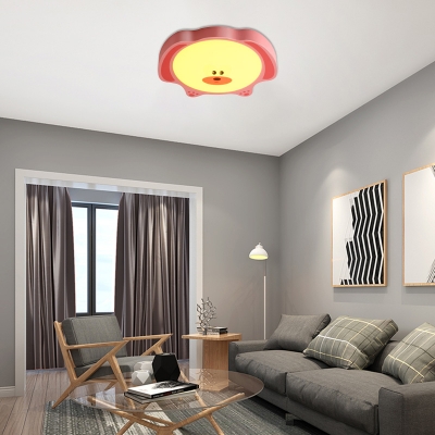 Bear LED Flush Ceiling Lights Modern Nordic Acrylic and Iron 1 Head Lovely Baby Room Light