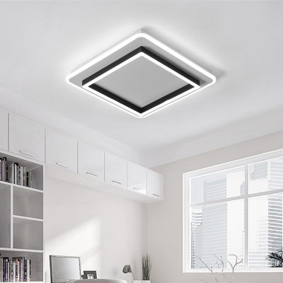 Integrated Led Geometric Flush Mount Light Modern Simple Metal Living Room Ceiling Light
