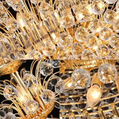 Large Crystal Ball Hanging Pendant Lights Contemporary Candle Chandelier Light Fixture for Villa