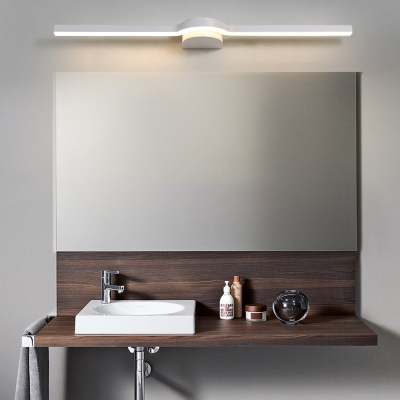 Modern Black/White Linear Wall Sconce for Bathroom, Metal and Acrylic Wall Fixture with White/Warm Lighting